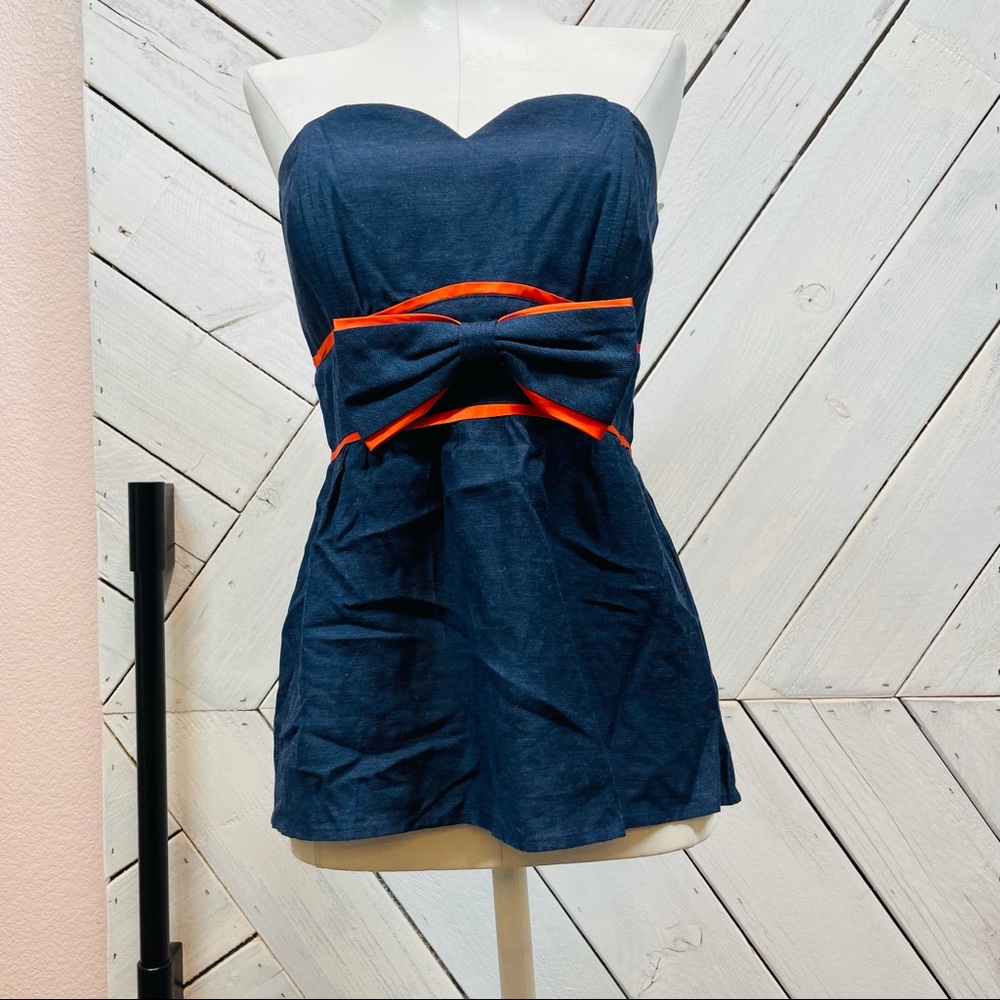 VOOM Strapless Denim Corset Top